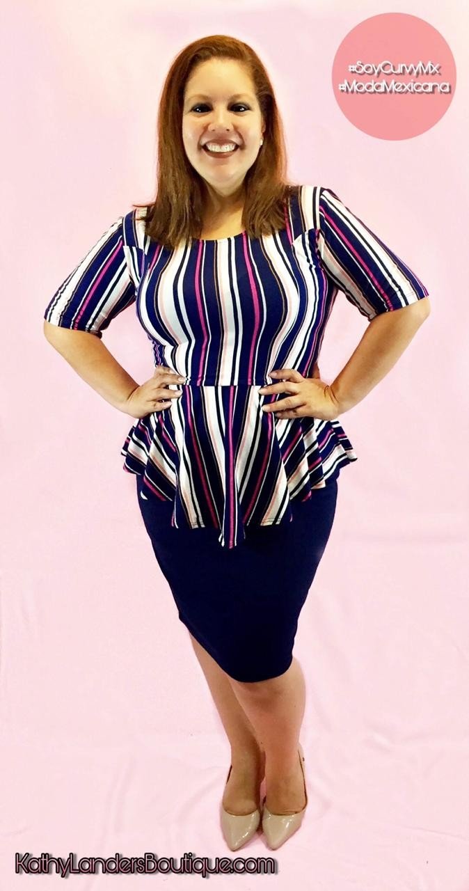 VESTIDO PEPLUM RAYAS