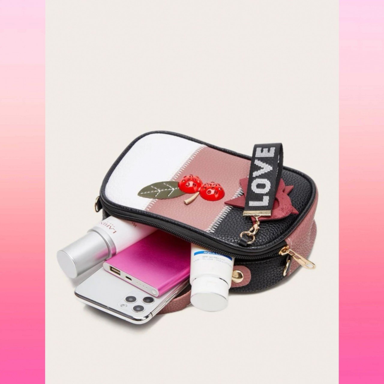 BOLSO DE MANO CEREZA