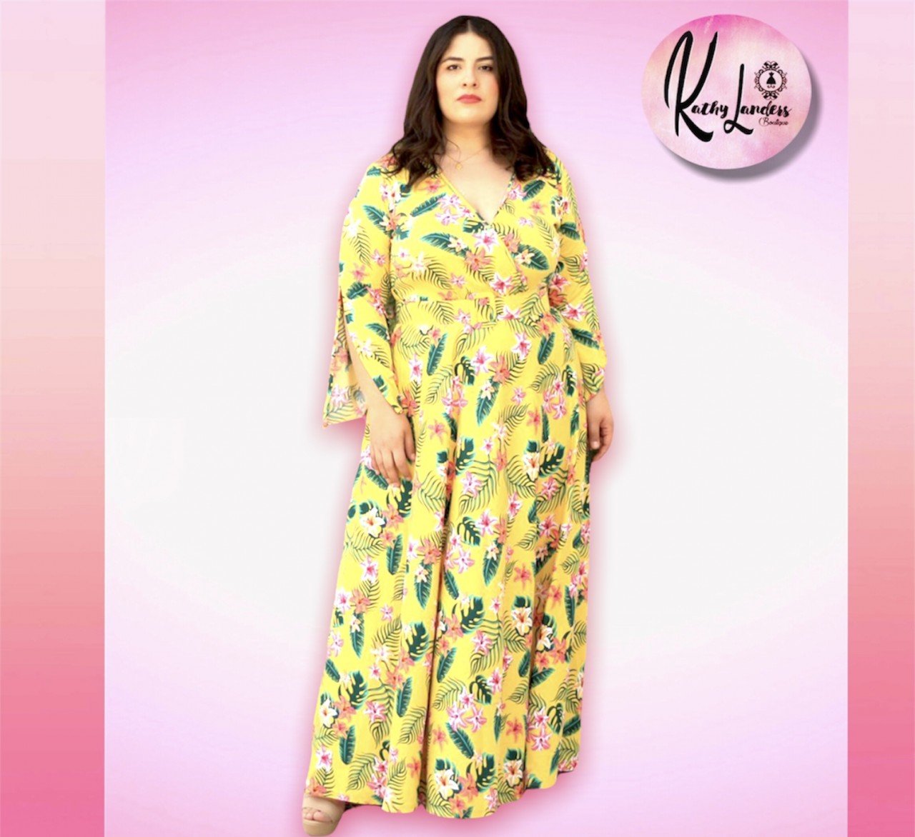 MAXI VESTIDO AMARILLO FLORES