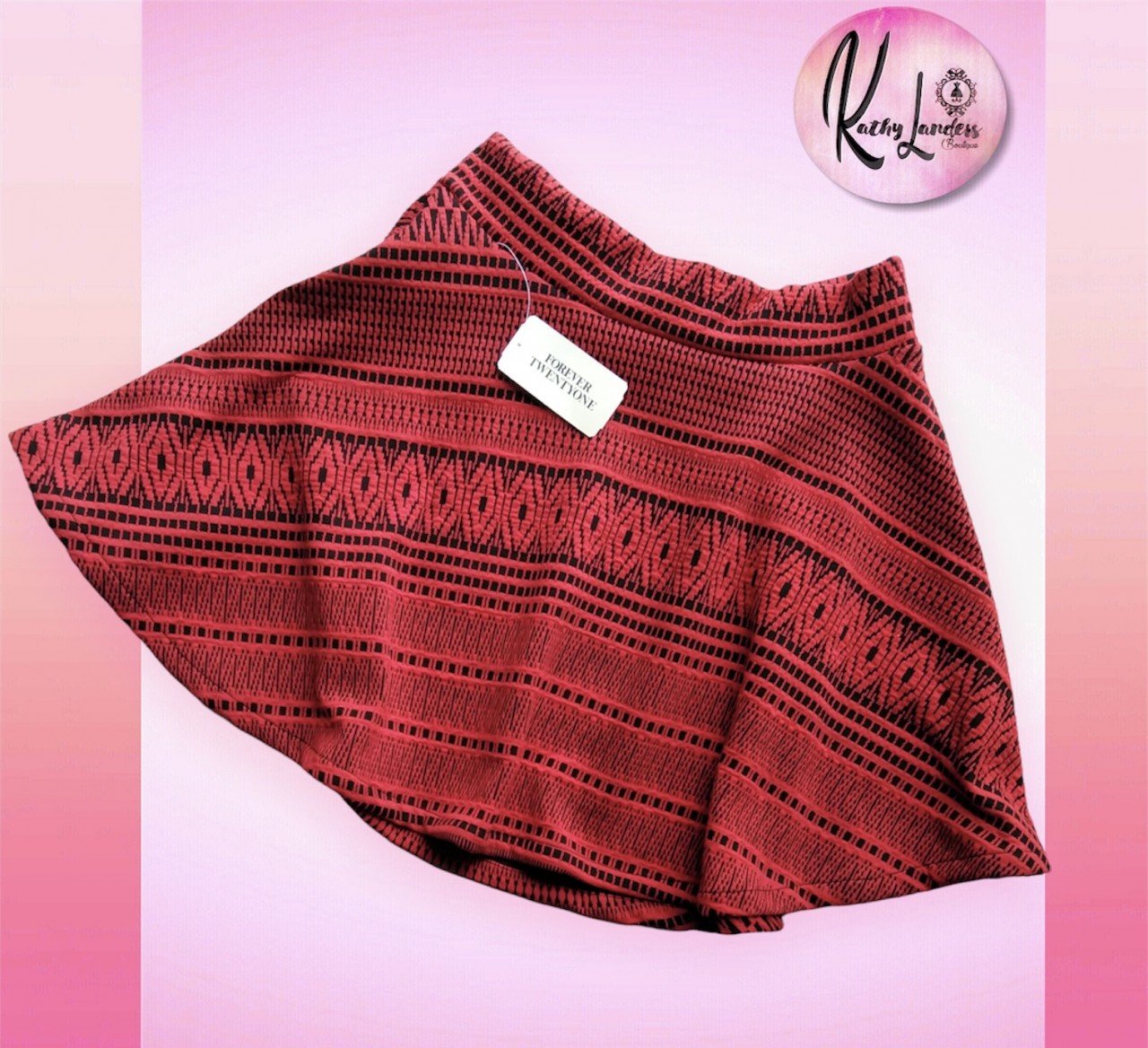 FALDA LINEA A ROJA FOREVER 21