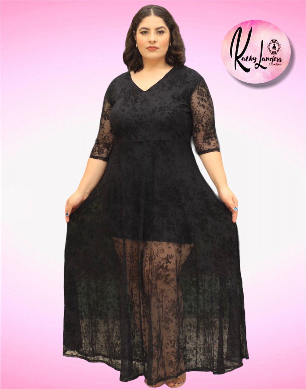 MAXIVESTIDO MESH NEGRO