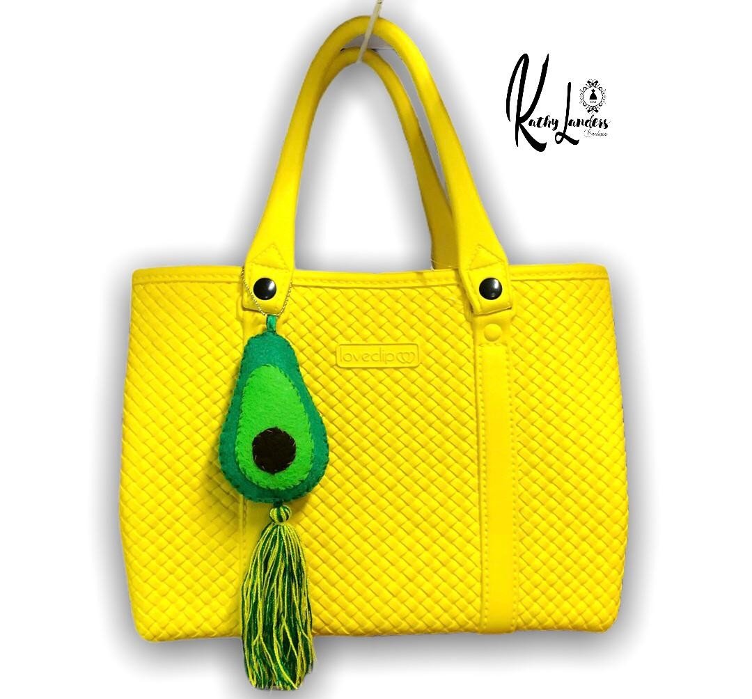 BOLSA CASUAL AMARILLA CON DIJE ARTESANAL
