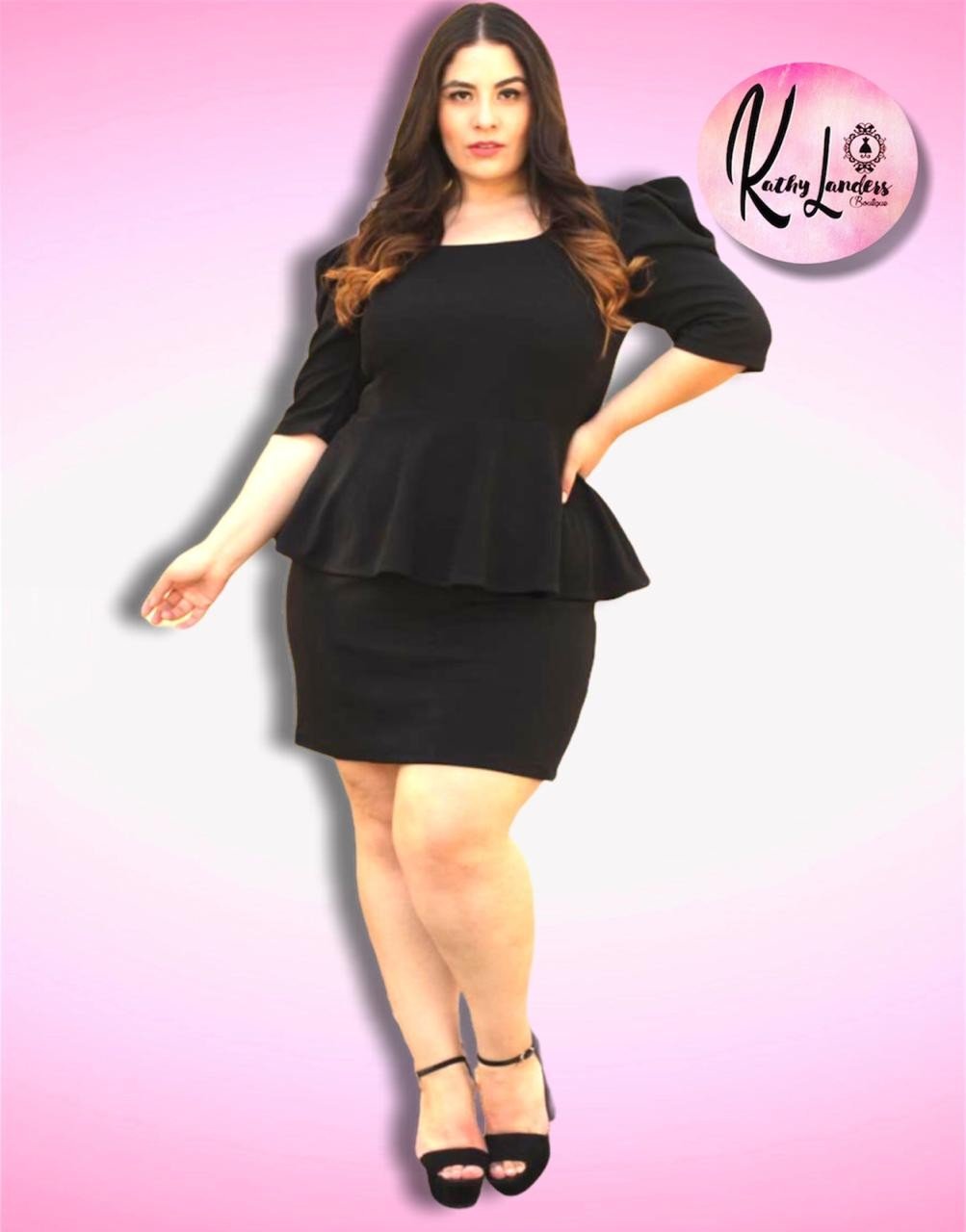 VESTIDO PEPLUM NEGRO