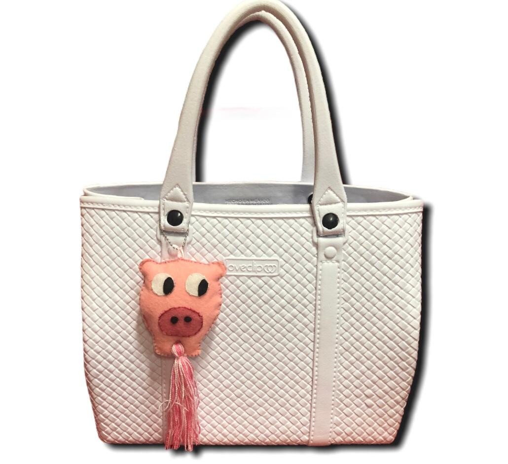BOLSA CASUAL BLANCA CON DIJE ARTESANAL